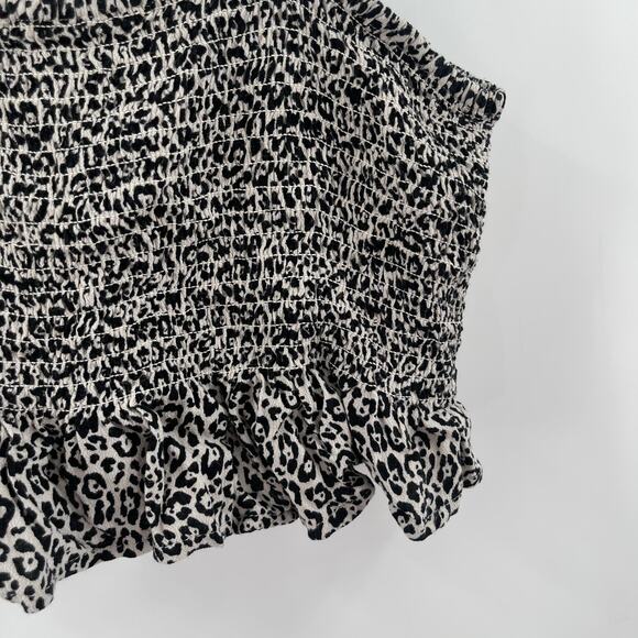 AMERICAN EAGLE Tank Top Size Small Crop Animal Print Black Adjustable Strap - Picture 6 of 10